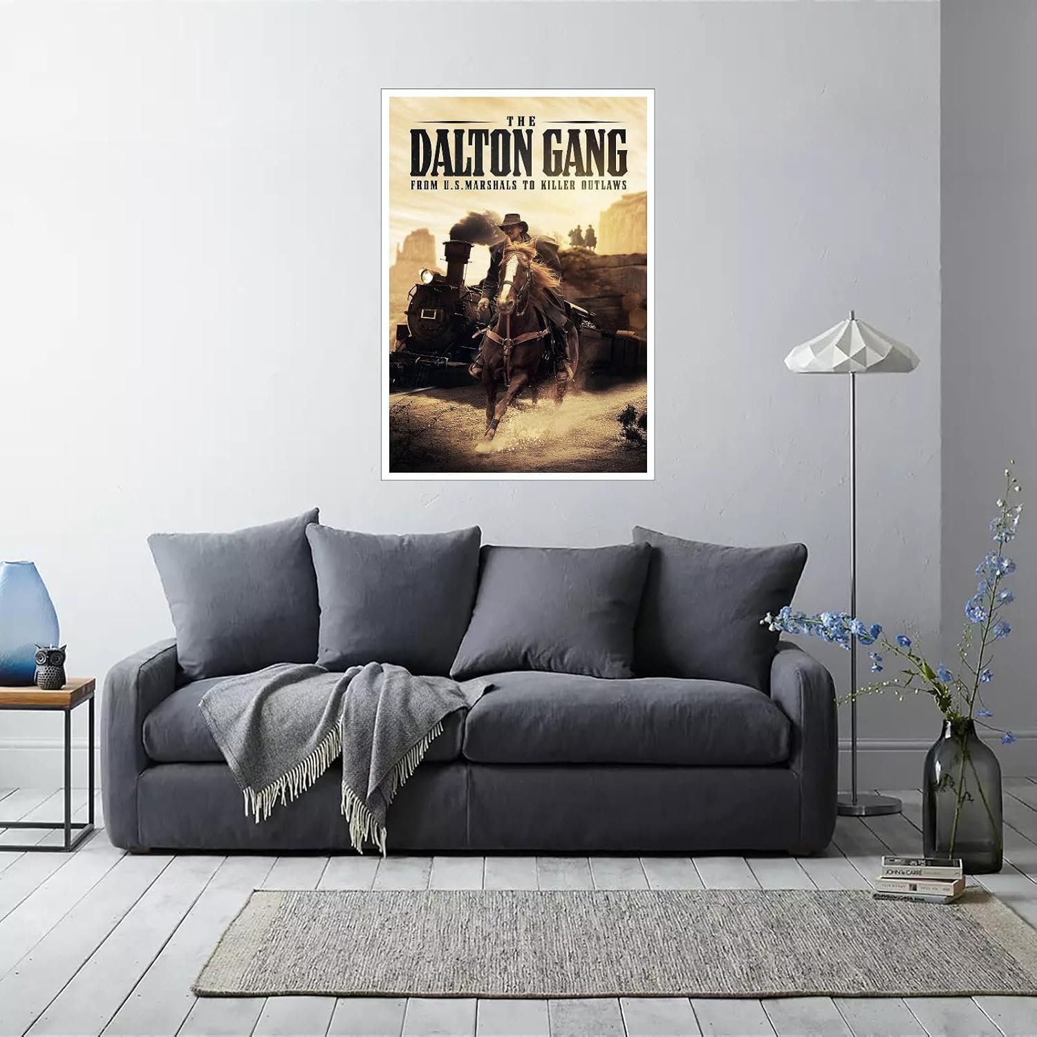 The Dalton Gang Movie Poster Wall Art Western Story Canvas Prints Classic Movies Poster For Home Office Cinema Decorations With Framed 36"x24"