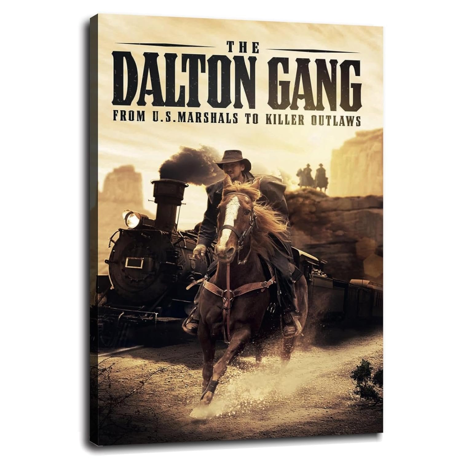The Dalton Gang Movie Poster Wall Art Western Story Canvas Prints Classic Movies Poster For Home Office Cinema Decorations With Framed 36"x24"