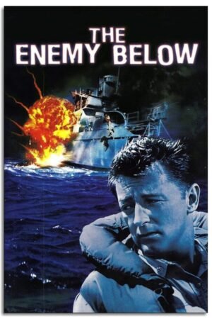 The Enemy Below (1957) Movie Poster Canvas Prints War Movies Classic Old Movies Poster Wall Art For Home Office Cinema Decorations Unframed 36"x24"