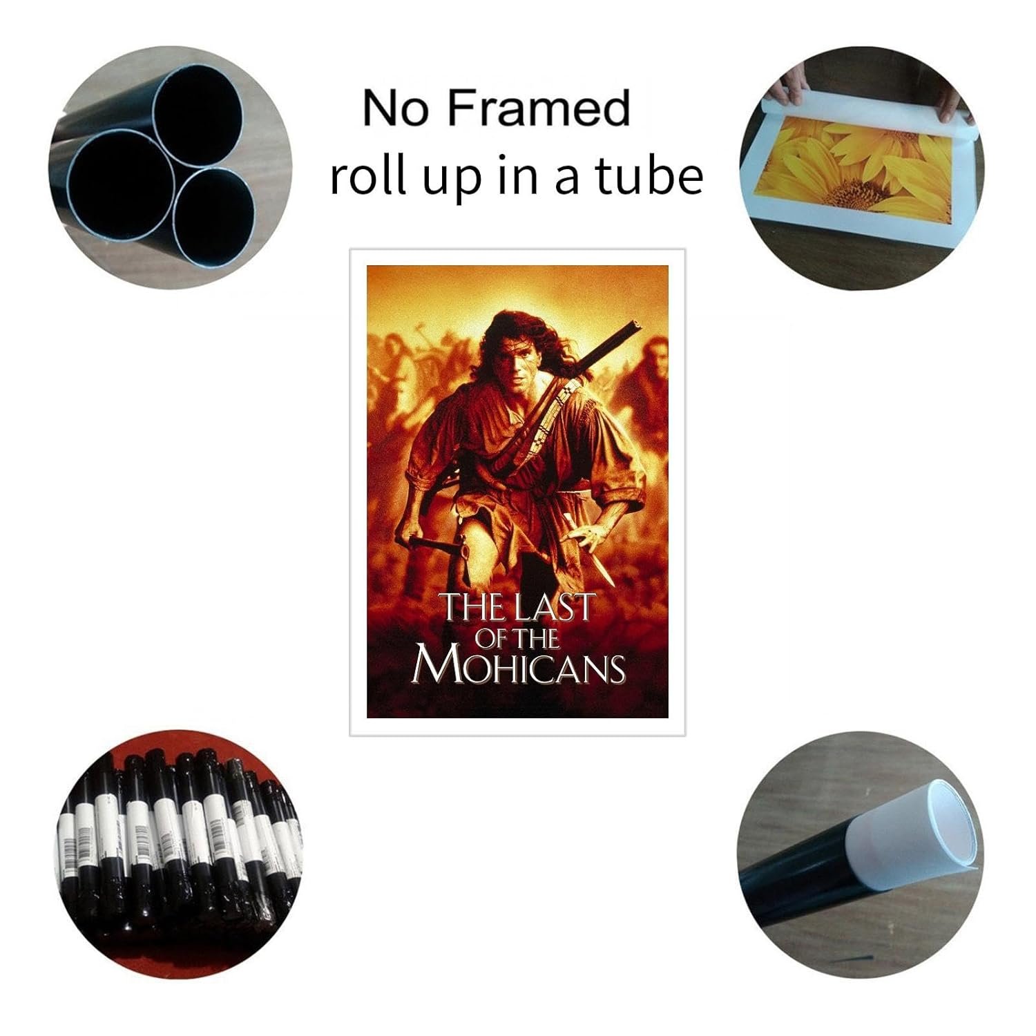 The Last Of The Mohicans Movies Poster Canvas Prints Love War Films poster War Adventure Film Posters Wall Art For Home Office Bedroom Decorations Noframed 36"x24"