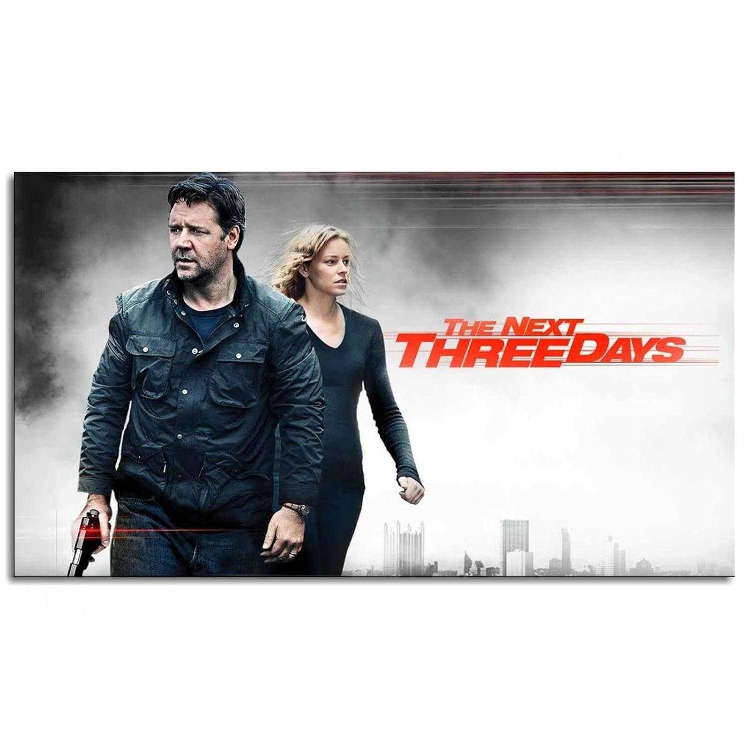 The Next Three Days Movie Poster Canvas Prints Save Lover Action Movies Poster Wall Art For Home Office Cinema Decorations With Framed 36"x20"