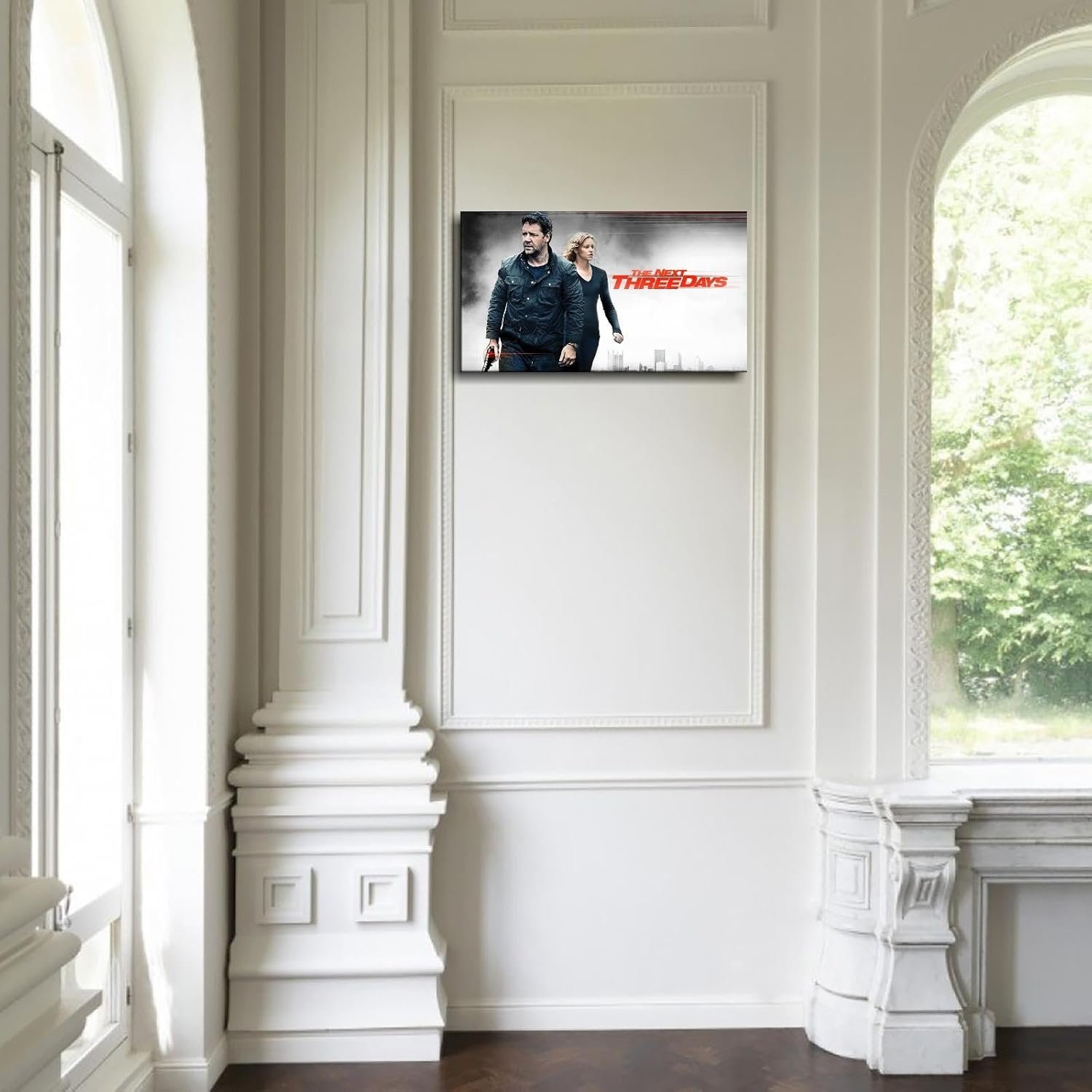 The Next Three Days Movie Poster Canvas Prints Save Lover Action Movies Poster Wall Art For Home Office Cinema Decorations With Framed 36"x20"
