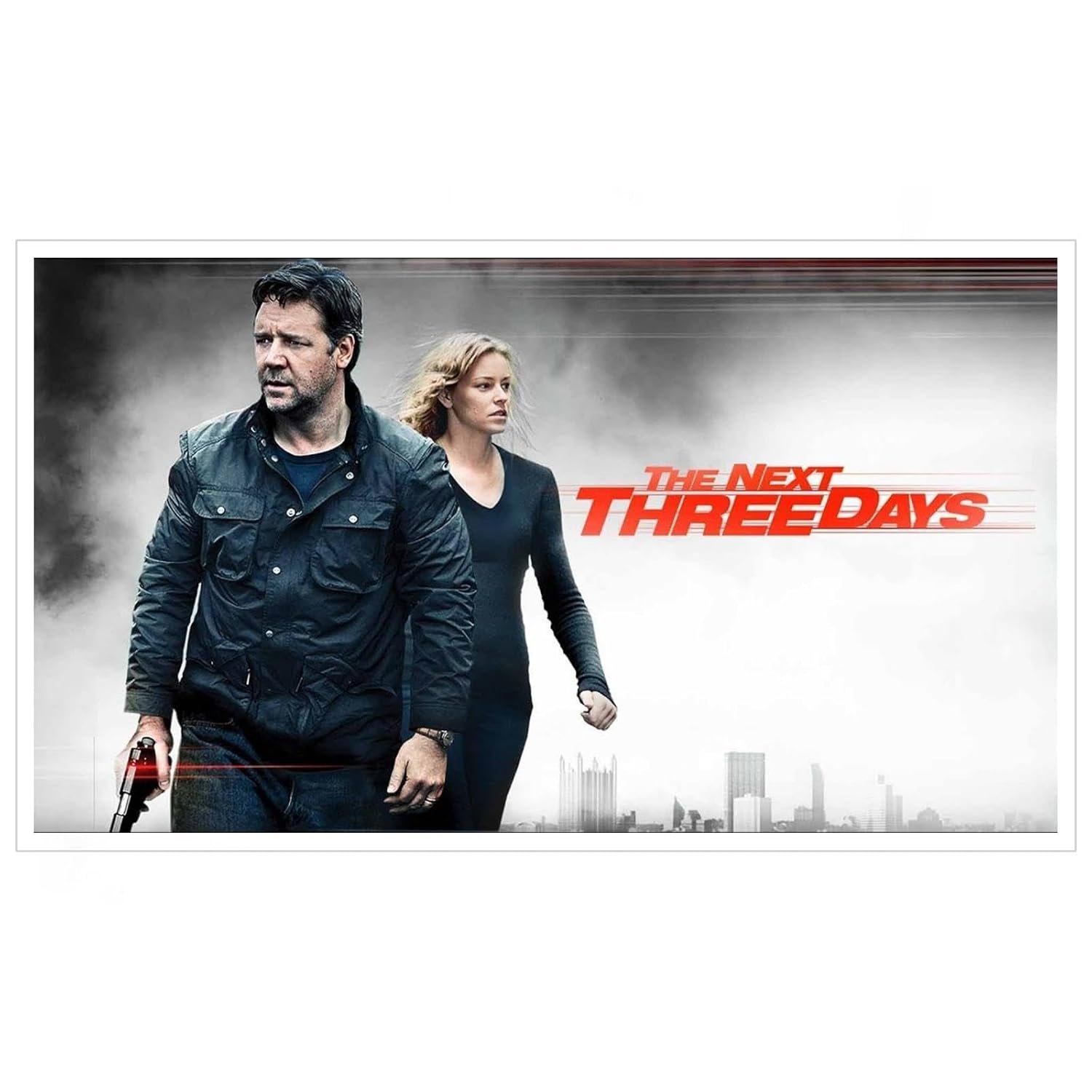 The Next Three Days Movie Poster Canvas Prints Save Lover Action Movies Poster Wall Art For Home Office Cinema Decorations With Framed 36"x20"