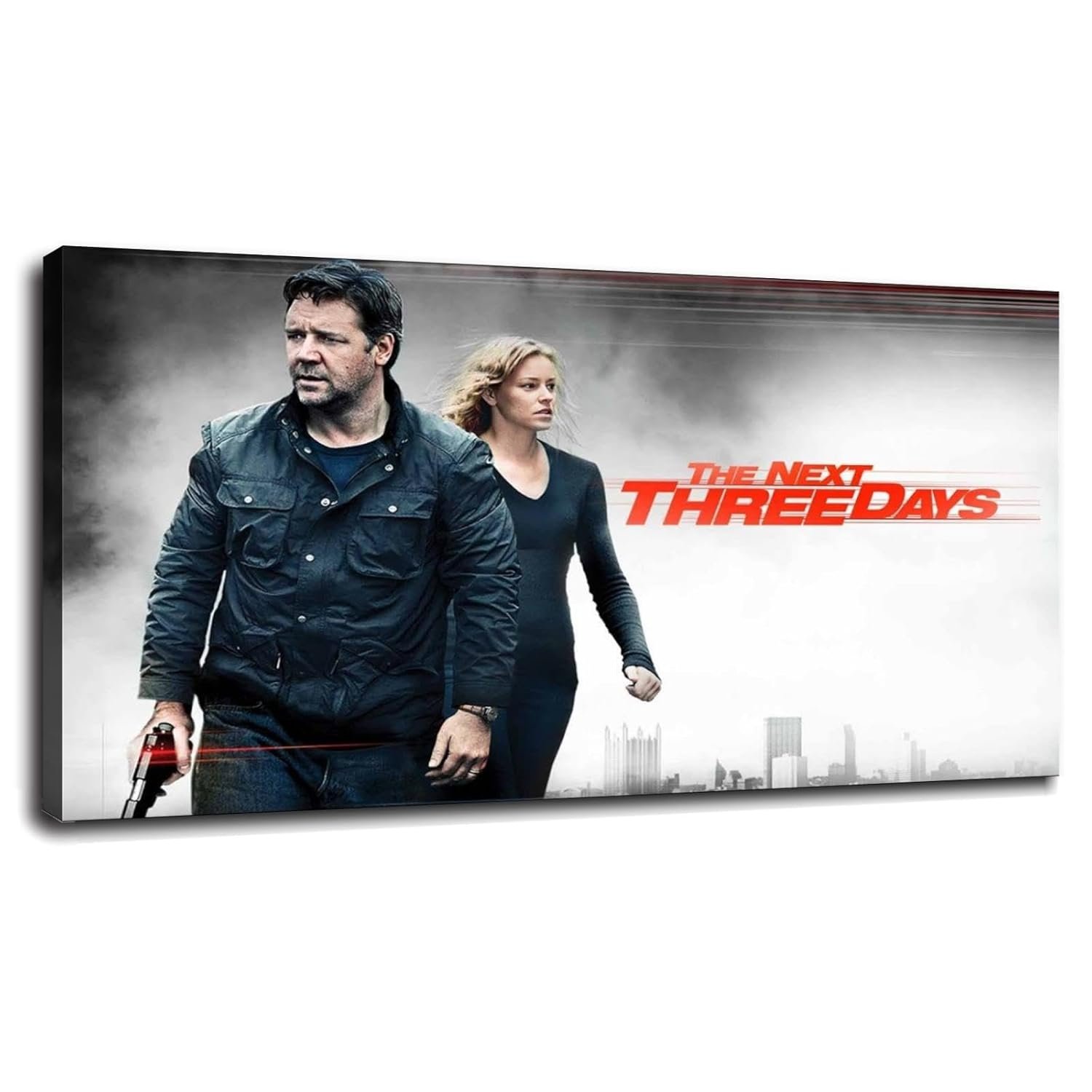 The Next Three Days Movie Poster Canvas Prints Save Lover Action Movies Poster Wall Art For Home Office Cinema Decorations With Framed 36"x20"