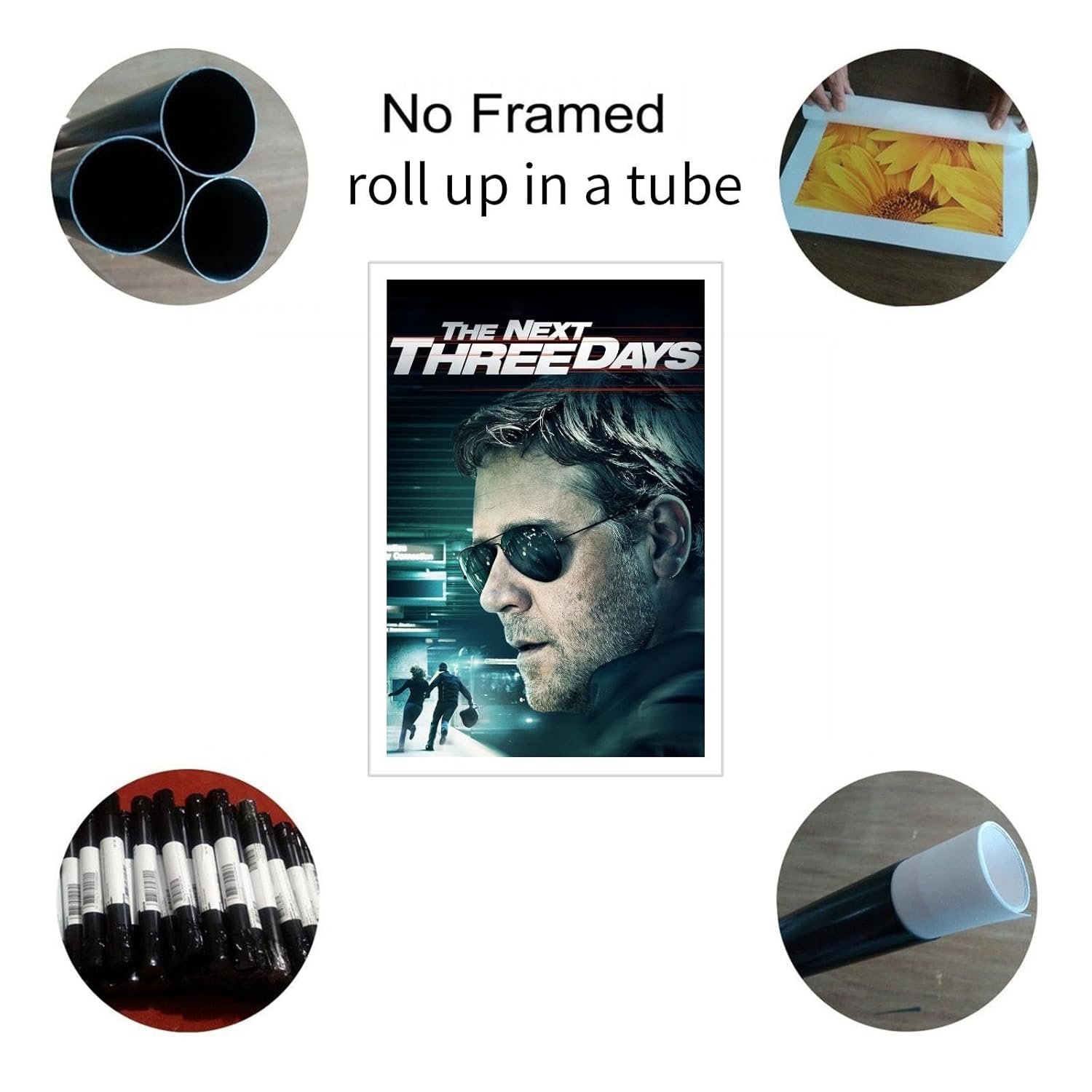 The Next Three Days Movie Poster Wall Art Save Lover Canvas Prints Action Movies Poster For Home Office Cinema Decorations Unframed 18"x12"