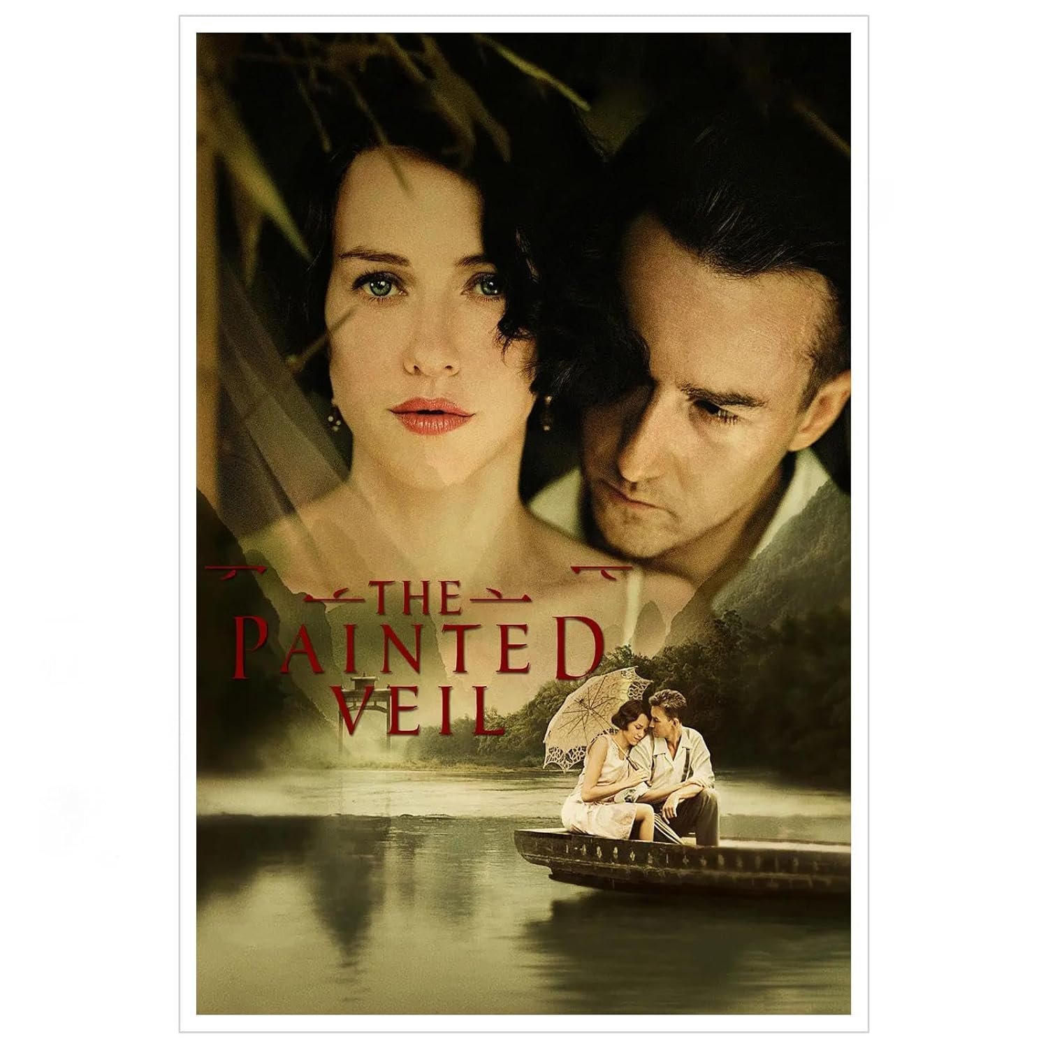 The Painted Veil Movie Poster Canvas Prints Love Story Love Movies Poster Wall Art For Home Office Cinema Decorations With Framed 30"x20"