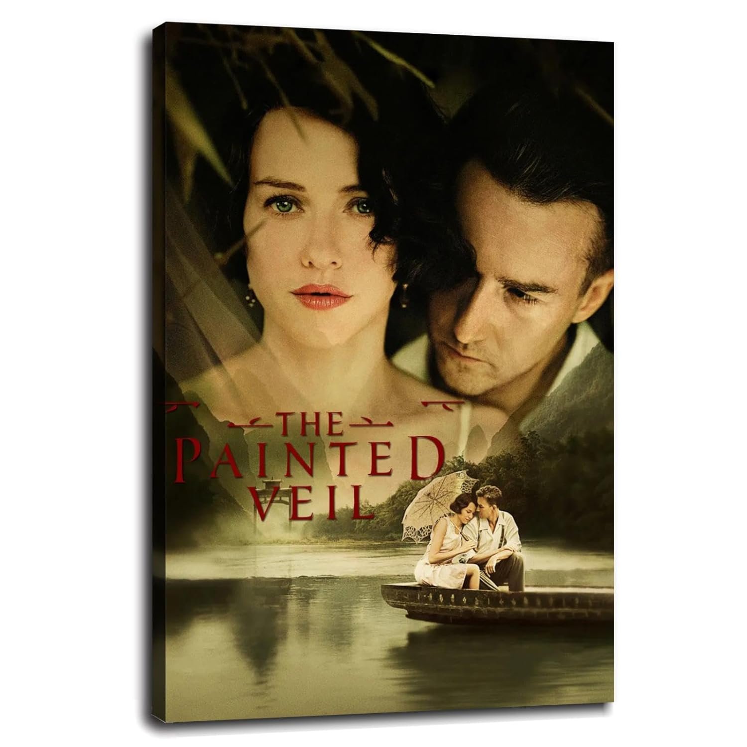 The Painted Veil Movie Poster Canvas Prints Love Story Love Movies Poster Wall Art For Home Office Cinema Decorations With Framed 30"x20"