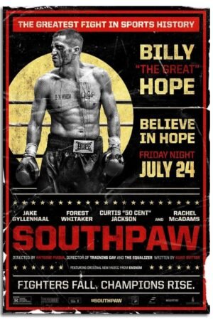 The Southpaw Movies Poster Canvas Prints Classic Action Movie poster Boxing Action Film Posters Wall Art For Home Office Gym Decorations Noframed 36"x24"
