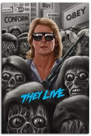 They Live Movie Poster Action Fighting Movies posters Canvas Prints Science Fiction Movie posters Wall Art For Home Office posters Living Room Decorations Noframed 18"x12"