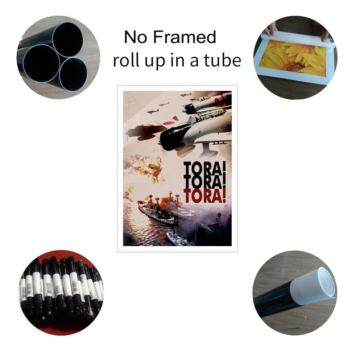 Tora Tora Tora 1970 Poster Wall Art Marine War Canvas Prints War Movies Poster For Home Office Cinema Decorations Unframed 36"x24"