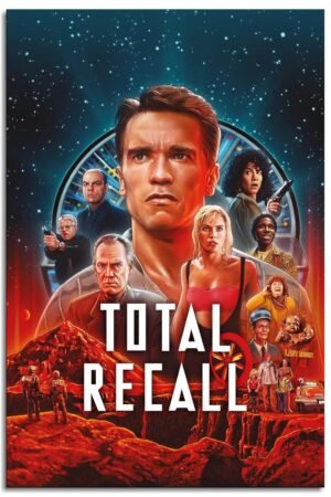 Total Recall Movie Posters Canvas Prints Science Fiction Film Classic Action Poster Wall Art For Home Office Bedroom Decorations Noframed 24"x16"