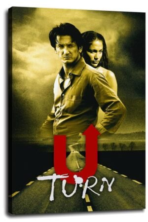 U Turn 1997 Poster Canvas Prints Thriller Crime Movies Classic Movies Poster Wall Art For Home Office Cinema Decorations With Framed 24"x16"