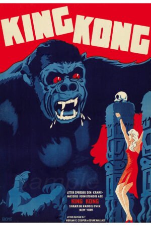 VINTAGE 1933 KING KONG MOVIE POSTER A4 PRINT