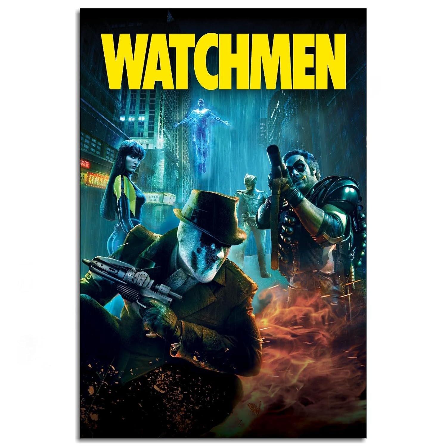 Watchmen Movie Poster Wall Art Action Movies Canvas Prints Science Fiction Movies Poster For Home Office Cinema Decorations Unframed 18"x12"