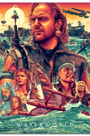 Waterworld (1995) Movie Poster Wall Art Sci-fi Adventures Canvas Prints Action Movies Poster For Home Office Cinema Decorations Unframed 18"x12"