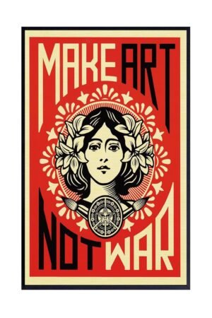 XIHOO Make Art Not War Anti-War Peace Poster Frameless Gift 12 x 18 inch（30cm x 46cm）