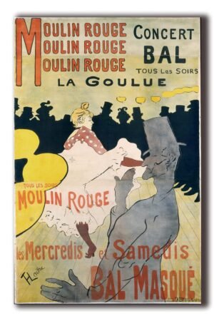 XIHOO Moulin Rouge Masked Ball Dance Paris France Toulouse Lautrec Poster for Home Decor Wall Art 11x17inch (28x43cm) Frameless Gift
