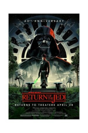 XIHOO Return of The Jedi 40th Anniversary Poster 80’s Classic Movie Posters Prints Bedroom Decor Silk Canvas for Wall Art Print Gift Home Decor Unframe Poster 11x17inch 28x43cm