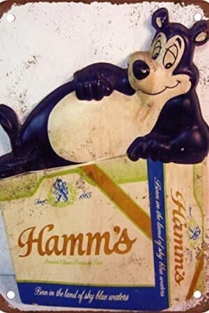 12" x 16" Hamm's Beer Bear Vintage Look Reproduction Metal Tin Sign 12X18 Inches 2