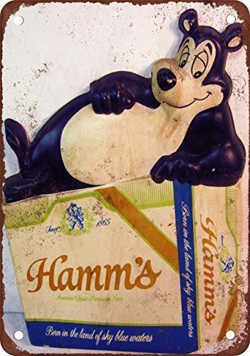 12" x 16" Hamm's Beer Bear Vintage Look Reproduction Metal Tin Sign 12X18 Inches 2