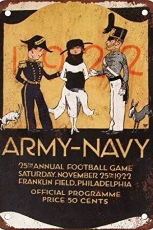 1922 Army vs. Navy Vintage Look Reproduction Metal Tin Sign 8X12 Inches