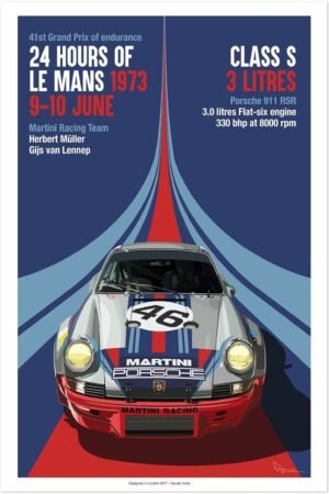24 Heures Le Mans - 1973 - Vintage Auto Racing Poster-24 x 36 Inches