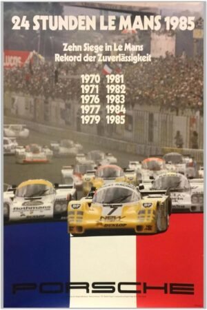 24 Heures Le Mans - 1985 - Vintage Auto Racing Poster-12 x 18 Inches