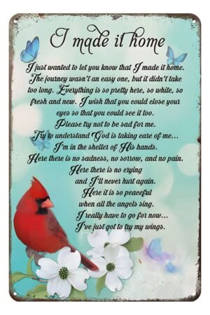 Aenaon Metal Tin Sign, 'I Made It Home' Vintage Decor, 12x8 inch, Rustic Wall Art for Bedroom, Bar, Coffee Shop, Nostalgic Sign