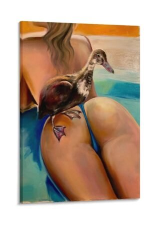 Aesthetic Poster Girl And Duck Cool Artwork Wall Art Home Decoration Poster Gift Idea Prints Poster Decorative Painting Canvas Wall Art Living Room Posters Bedroom Painting...