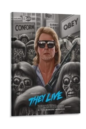 Aesthetic Posters They Live Movie Poster Poster Decorative Painting Canvas Wall Art Living Room Posters Bedroom Painting 08x12inch(20x30cm)