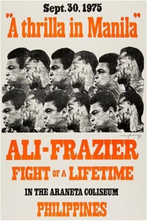 Ali vs Frazier - Thrilla in Manilia -1975 - Vintage Boxing Poster-8 x 12 Inches (US/CAN only)