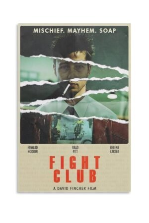 Alimard Fight Club Classic Vintage Movie Aesthetic Poster HD Canvas Prints Wall Art Room Aesthetics Decor 24x36inch(60x90cm)