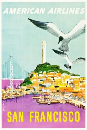 American Airlines - San Francisco - California - Vintage Airline Travel Poster-24 x 36 Inches