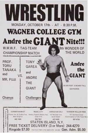 Andre The Giant - 1970s - Vintage Wrestling Poster-8 x 12 Inches (US/CAN only)