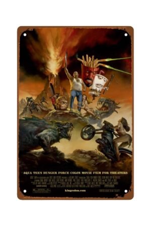 Aqua Teen Hunger Force Colon Movie Film For Theaters Metal Wall Tin Sign A Poster With Imaginative Ideas Retro Retro Gift Man Cave Decor Vintage Decorations 8"x12"