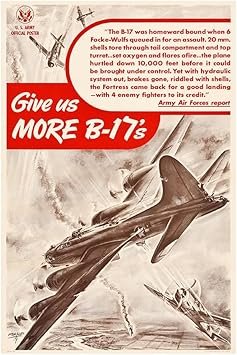 B-17 Bomber - US Army - WW2 Poster-11 x 17 Inches