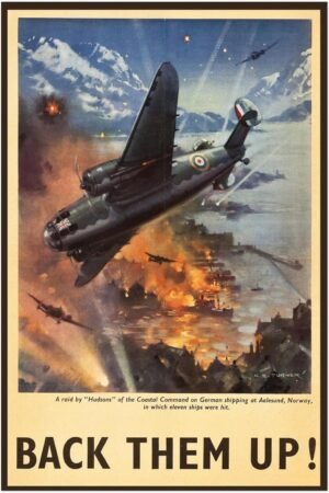 Back Them Up - RAF Hudsons- World War 2 Poster - WW2 Vintage Poster-24 x 36 Inches