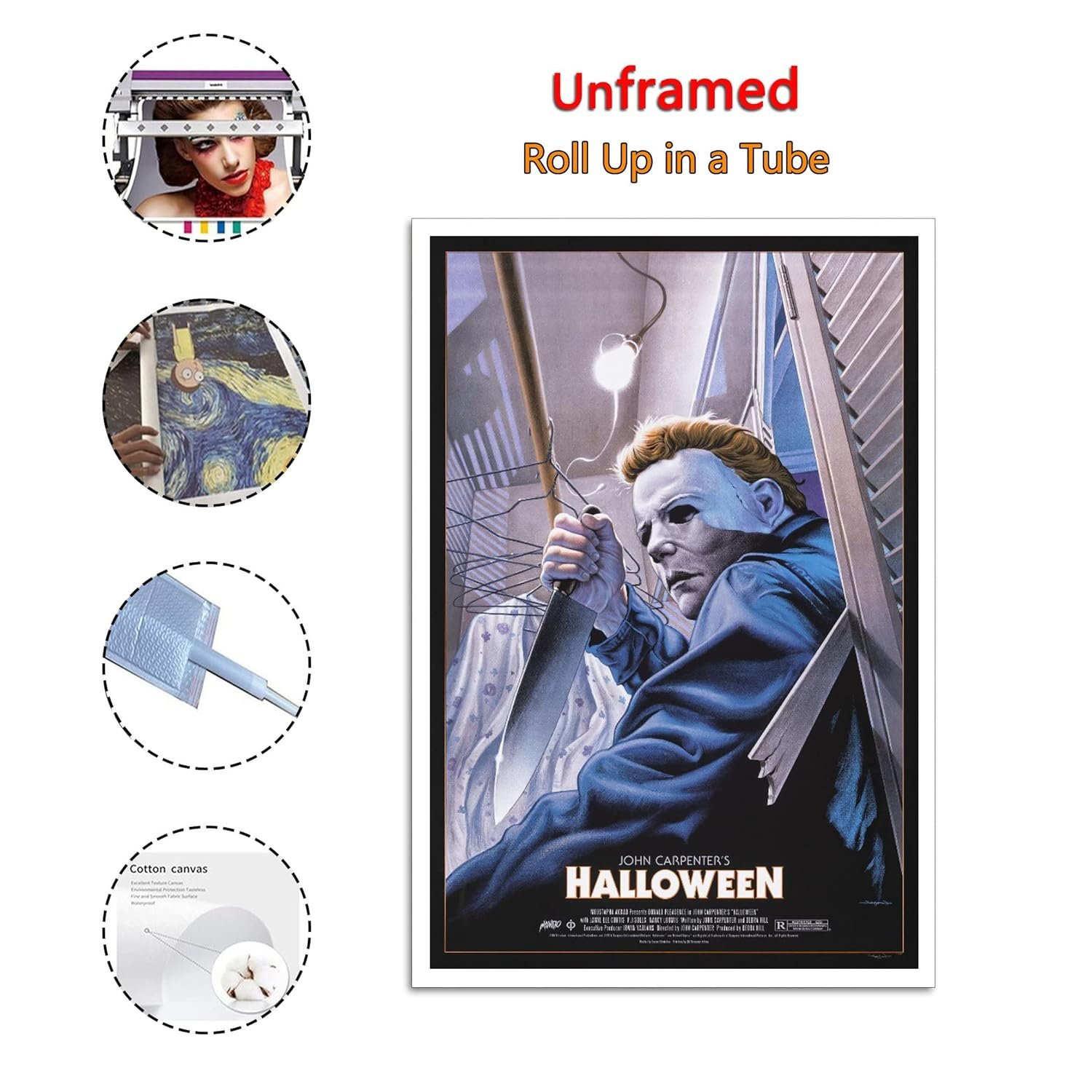 BNE Michael Myer Halloween Horror Movie Canvas Art Poster And Wall Art Picture Print Modern Family Bedroom Decor Posters 16x24inch(40x60cm)