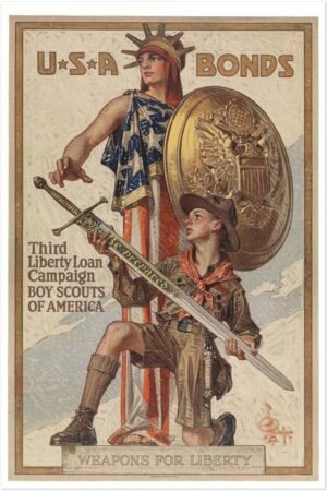 Boy Scouts Liberty Loan - World War 1 Poster - WW1 Vintage Poster-16 x 24 Inches