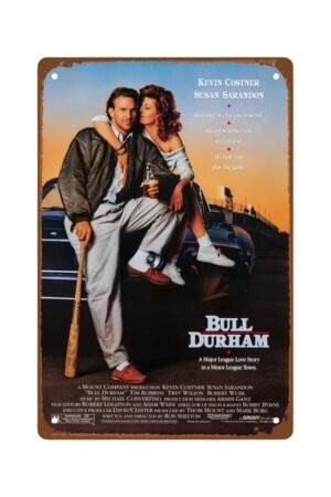 Bull Durham Art Deco Metal Wall Tin Sign Posters For Room Aesthetic Man Cave Decor Retro Gift Vintage Decorations Bull Durham Movie 8"x12"