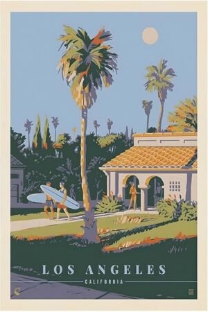 California - Los Angeles - Vintage Travel Poster (11x17Inches)
