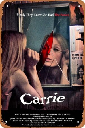 Carrie Movie Poster Metal Tin Sign Vintage Style Wall Plaque Decoration 8x12 inch