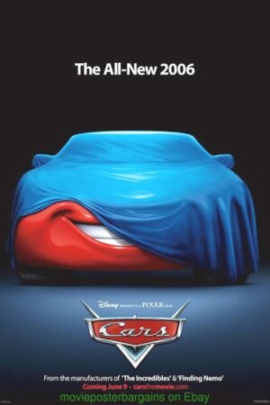 CARS MOVIE POSTER Double Sided 27x40 Advance 2006 PIXAR DISNEY ANIMATION Film