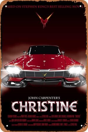 Christine Movie Poster Retro Metal Sign Vintage Tin Sign for Wall Decor Cafe Bar office Home Art Sign Gift 12 X 8 inch