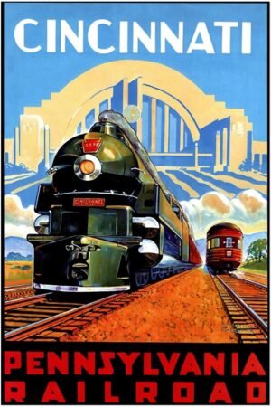 Cincinnati - Pennsylvania Railroad - Vintage Travel Poster (24x36Inches)