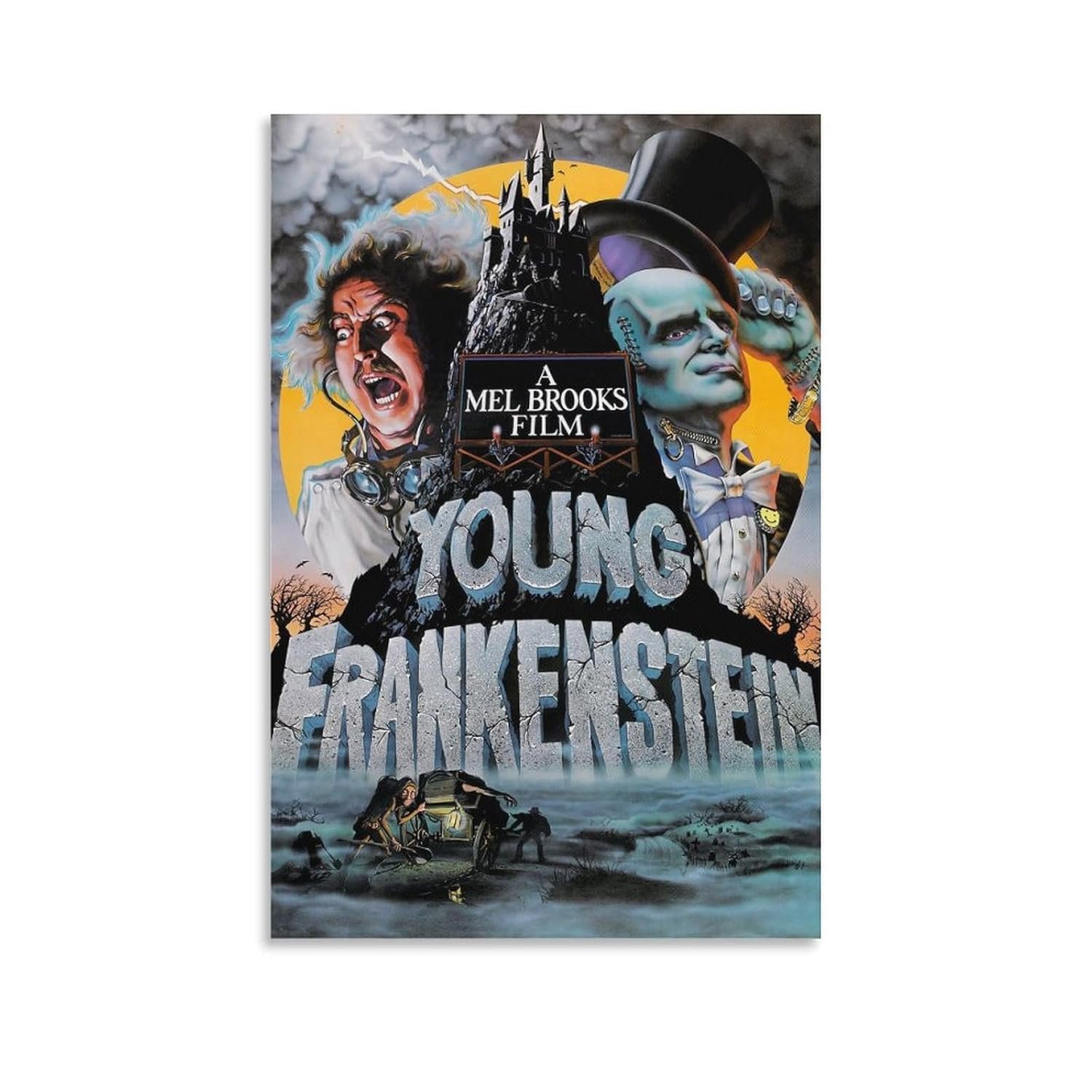 Classic Movie Posters Young Frankenstein Room Aesthetic Posters Cool Artwork Wall Art Home Decor Gift Ideas Canvas Art Poster And Wall Art Picture Print Modern Family Bedroom...