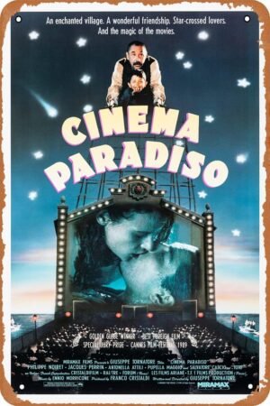 Clilsiatm Vintage Movie Poster Cinema Paradiso (Nuovo Cinema Paradiso) Movie Tin Sign Home Wall Decoration 8x12inch