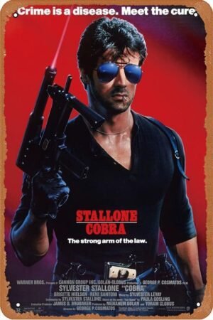 Cobra (1986) Poster Vintage Metal Tin Sign Retro Style Wall Decor Metal