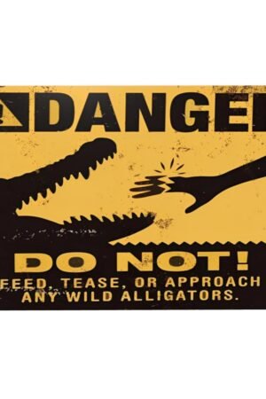 Custom Kraze Danger do NOT Feed The Alligators Reproduction Metal Sign 8 x 12