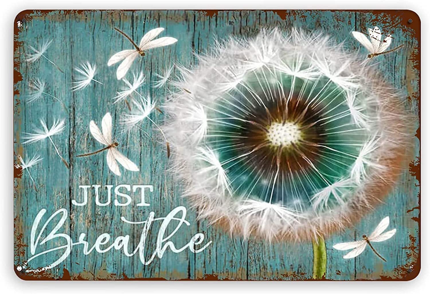 Dandelion Dragonfly New Vintage Metal Sign Decor for Home Office Restaurant Garage Bar 8x12 Inch